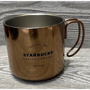 Starbucks Coffee Mug Seattle Copper Look 2016 Metal NWT 12 Ounce